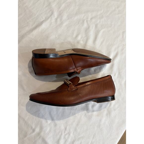 Aldo Leather Loafers Brown Gold Chain Accent Slip On Mens 8 EU 41 main image 12